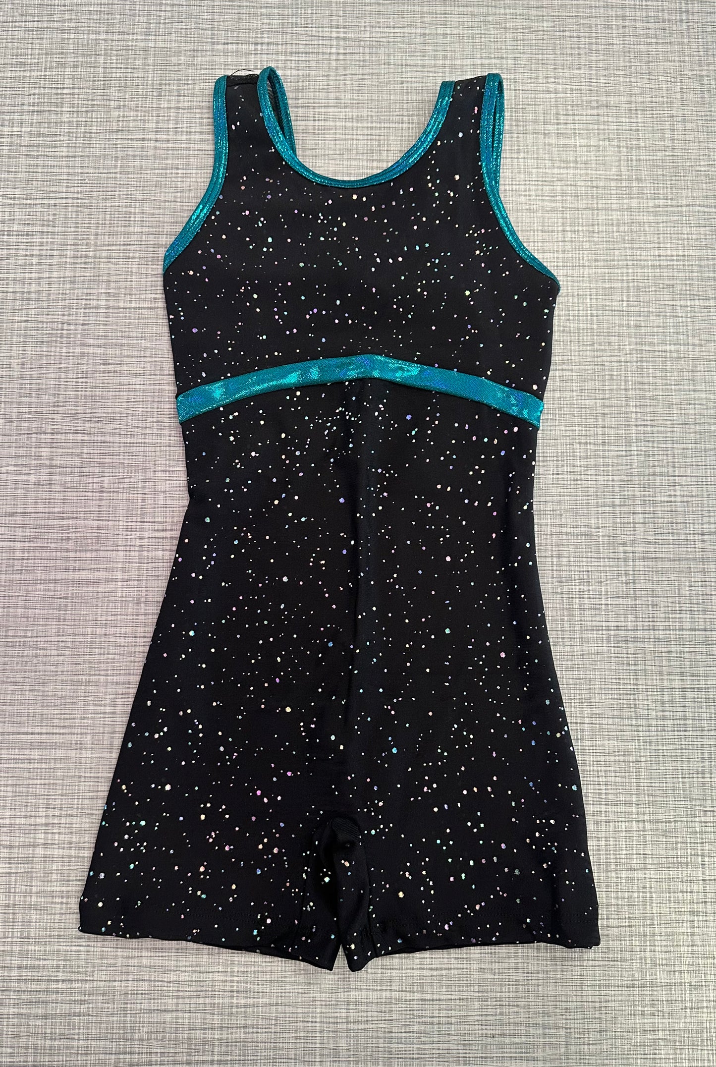 Black & Teal Biketard