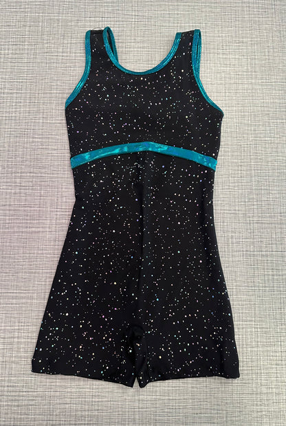 Black & Teal Biketard