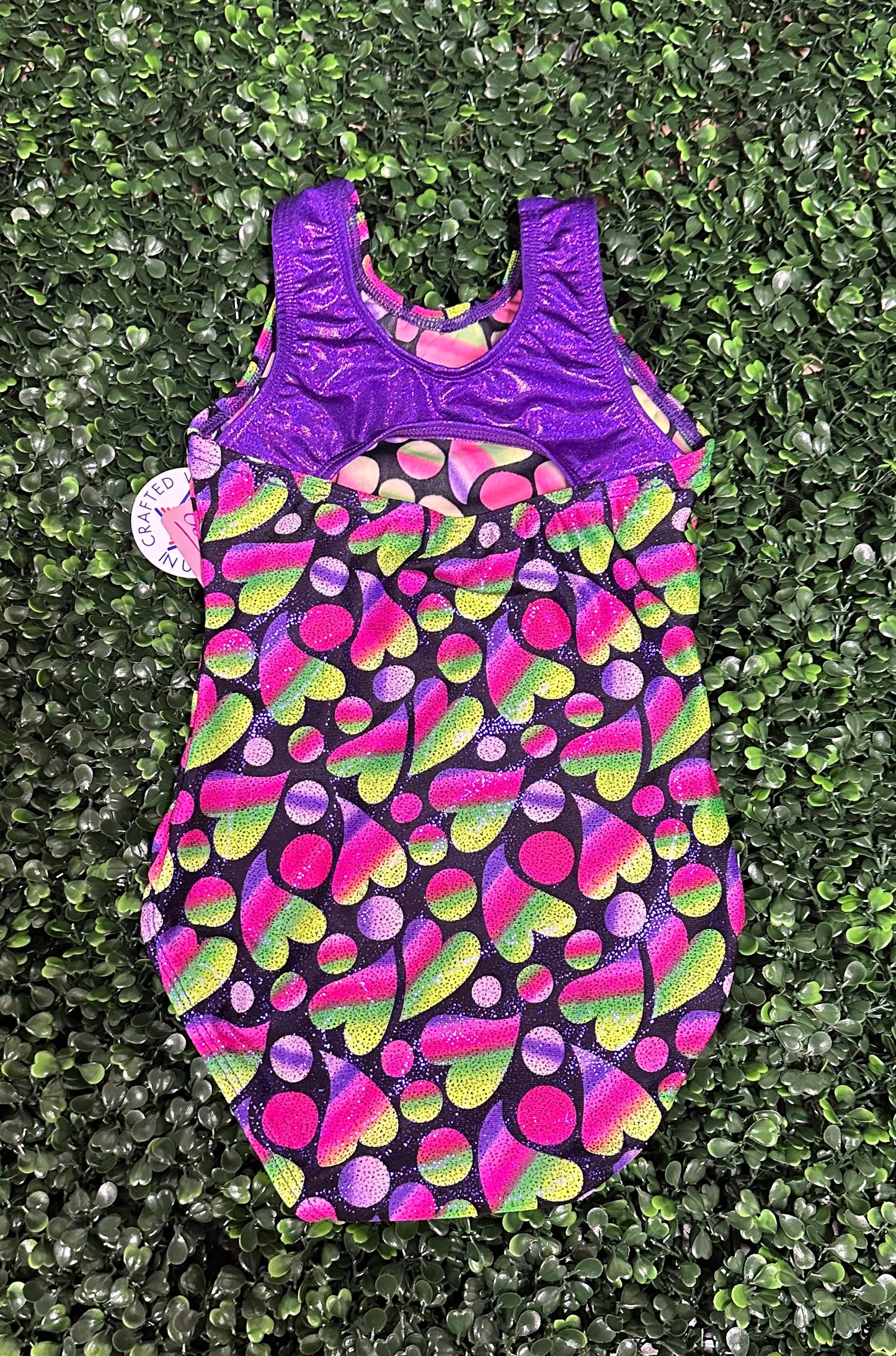 Rainbow Heart Racer Back Leotard