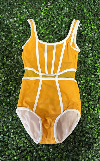 CY Mustard Striped Leotard