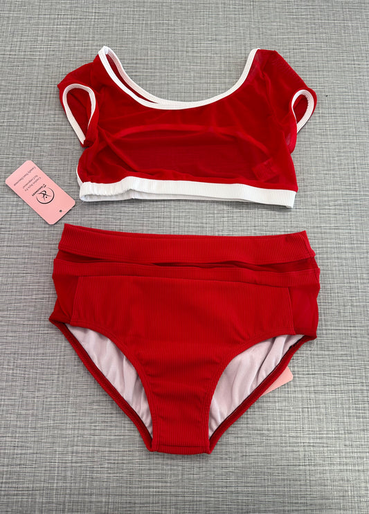 CY Red Mesh Top & Side Mesh Brief Set ^
