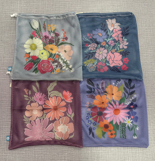 Floral Printed Mesh Pointe Shoe Bag