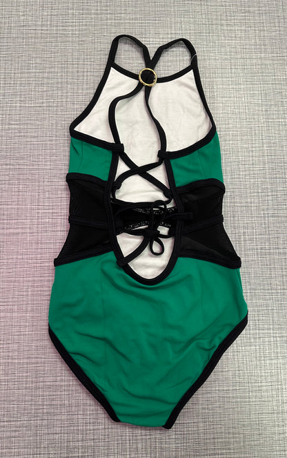 CY Geen & Black Corset Back Leotard