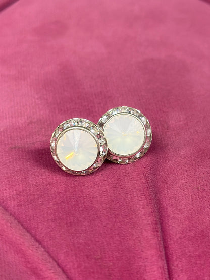 15mm Crystal Post Earrings