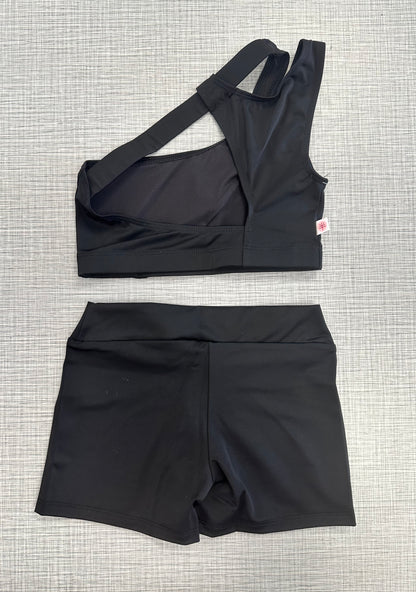 Demi Solid Cut Out Crop & Short Set