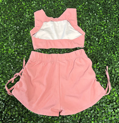 CY Dusty Rose Tank Short Set