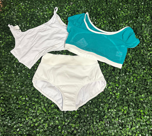 CY 3Pc. Jade & White Brief Set