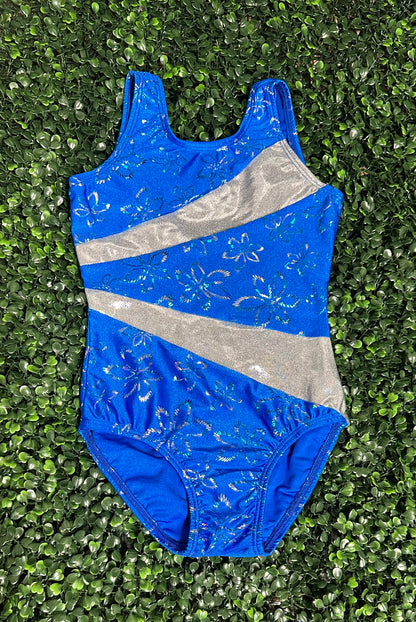 Blue Tank w/ Foil Flower Leotard