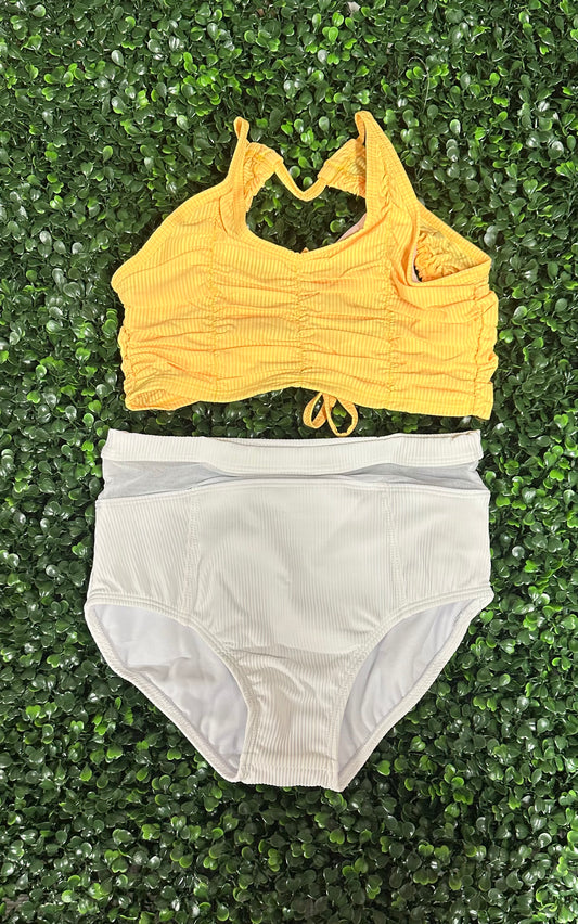 CY Yellow Top & White Brief Set