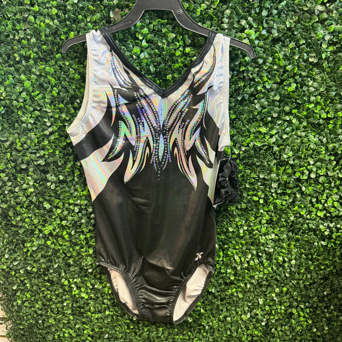 GK Black & White Leotard: Adult X-Large