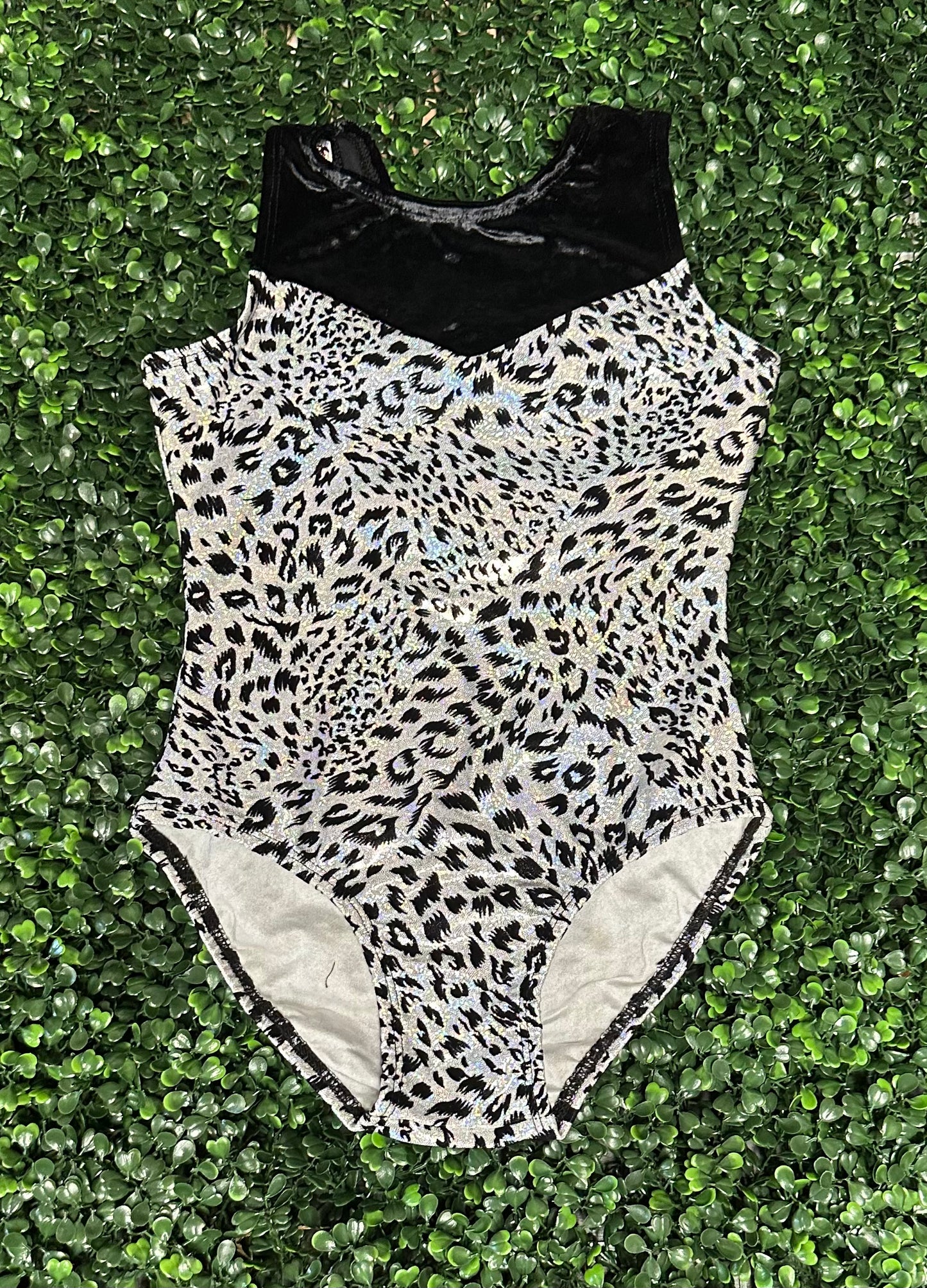 Black Velvet Leopard Leotard