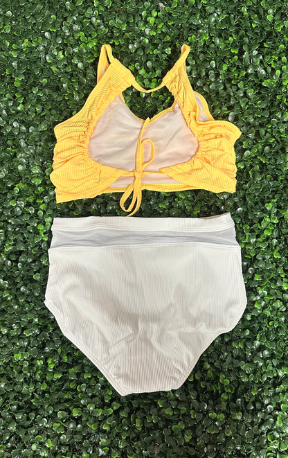 CY Yellow Top & White Brief Set