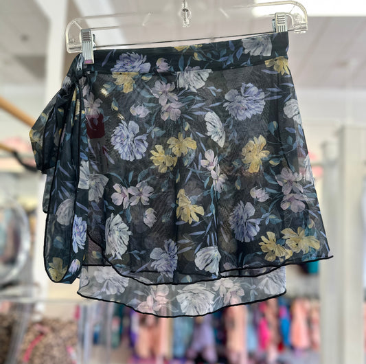 Mesh Floral Wrap Skirt #12186