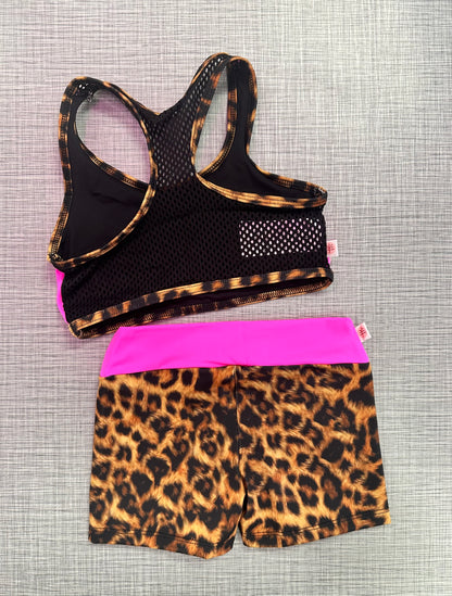 Demi Racerback Cheetah Short Set