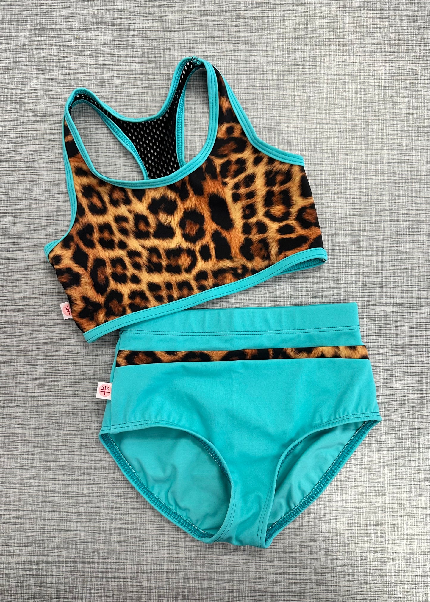 Demi Racerback Cheetah Brief Set
