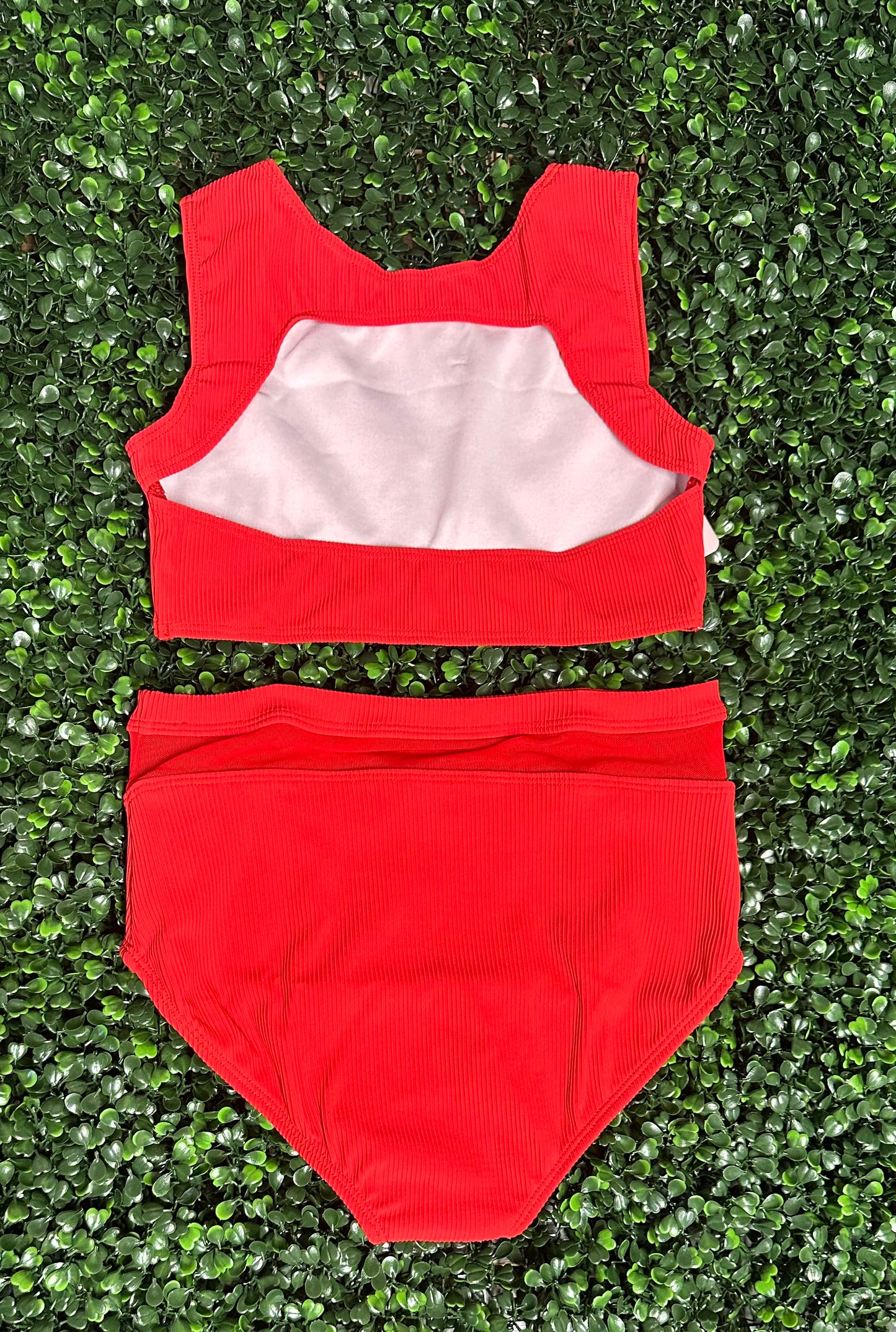 CY Ribbed Red Brief Set ^
