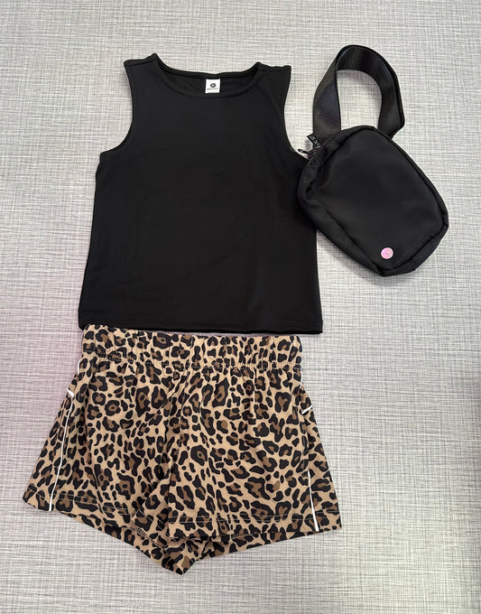 Tank & Cheetah Short Set w/Fanny Bag