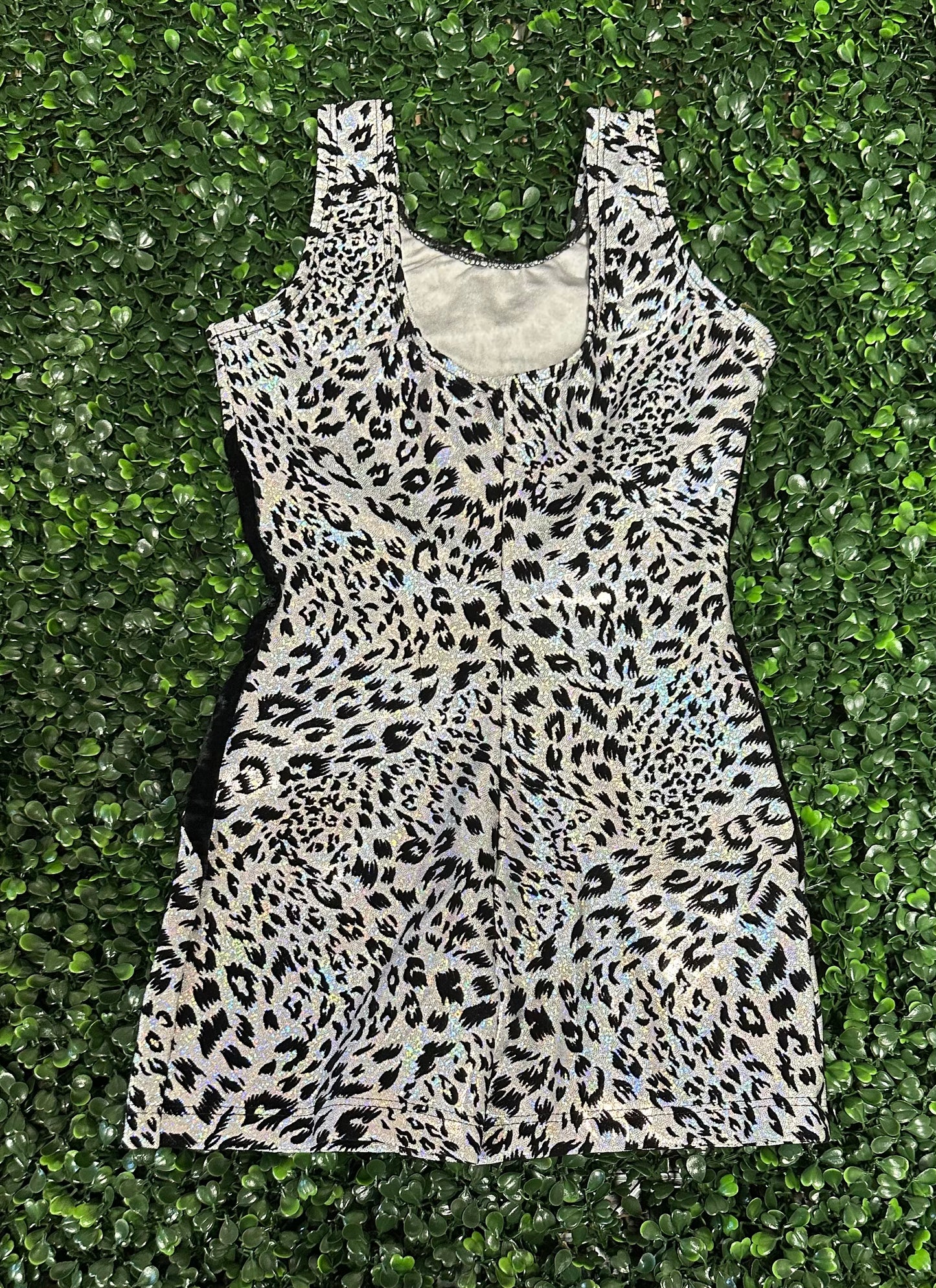 Black Velvet Leopard Biketard