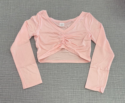 Scoop Neck Gathered Long Sleeve Top #M30004
