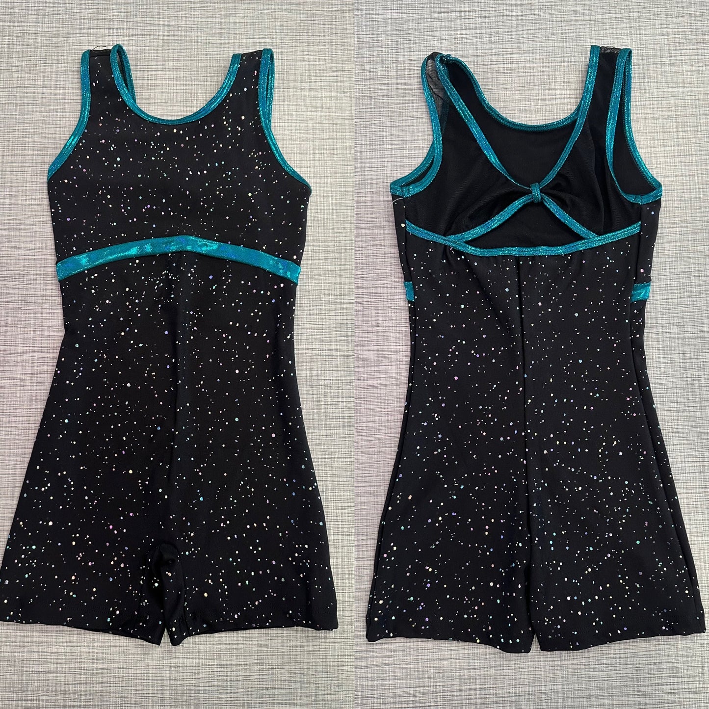 Black & Teal Biketard