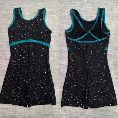 Black & Teal Biketard
