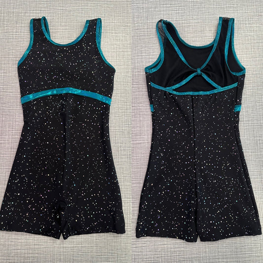 Black & Teal Biketard