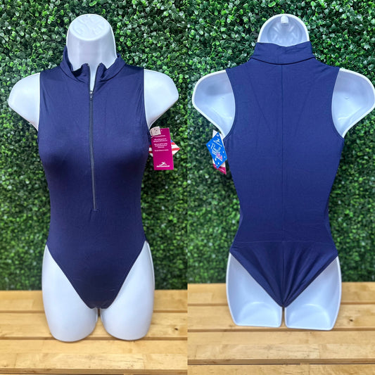 Clearance $9.99 Navy Zip Front Leotard