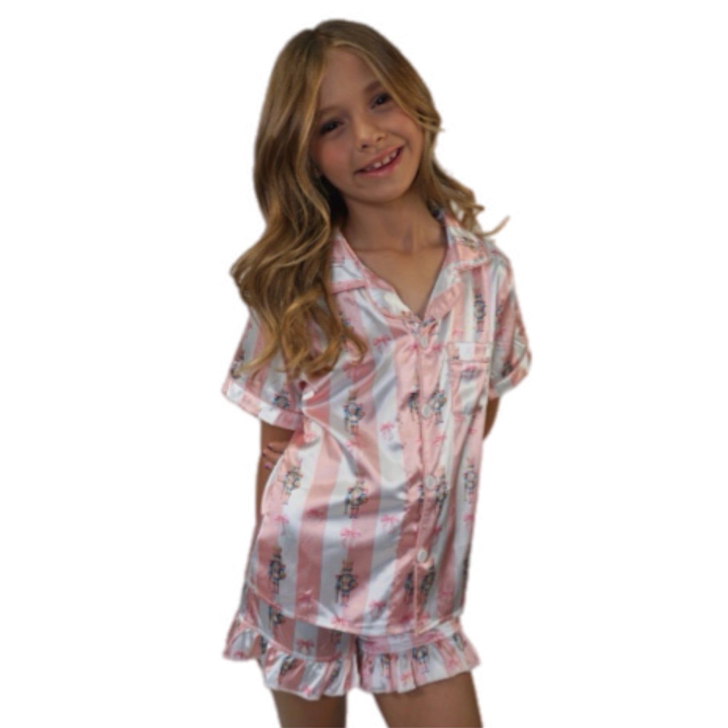 PRE-ORDER: Satin Nutcracker Bow Stripe PJ