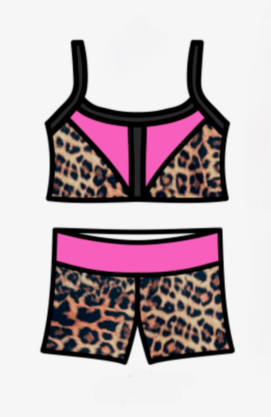 PRE-ORDER Custom Leopard Print Short Set