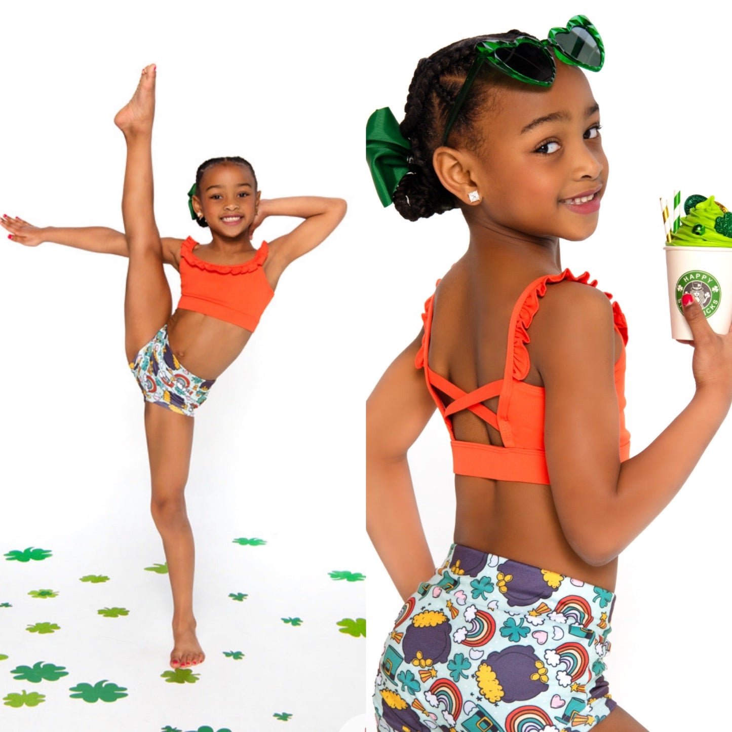 Luck of the Irish St. Patrick’s Day Orange Phoenix Top & Brief 2PC Set