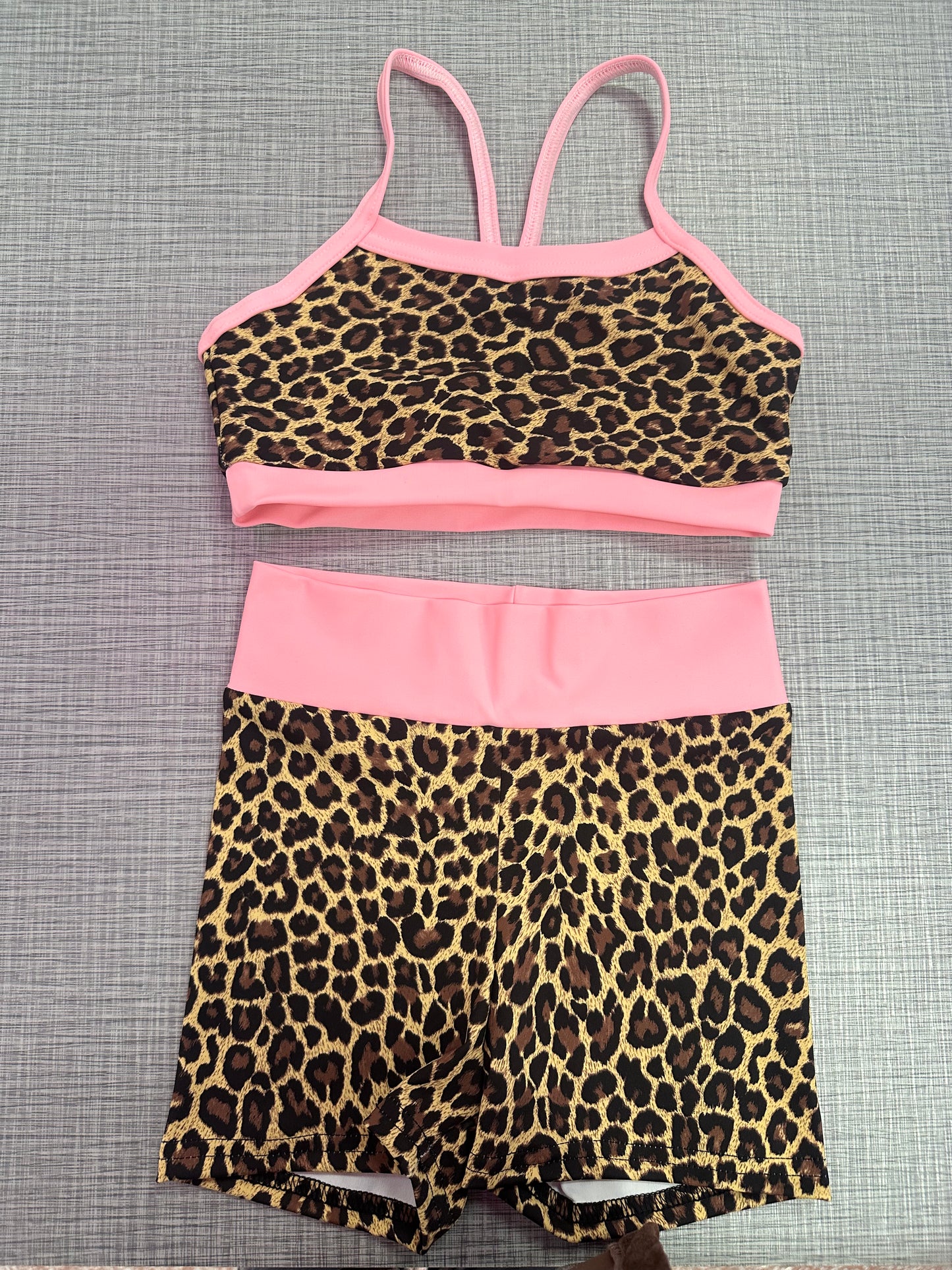 Pink Cheetah Short Set