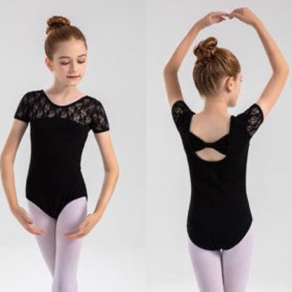 Lace Short Sleeve Leotard