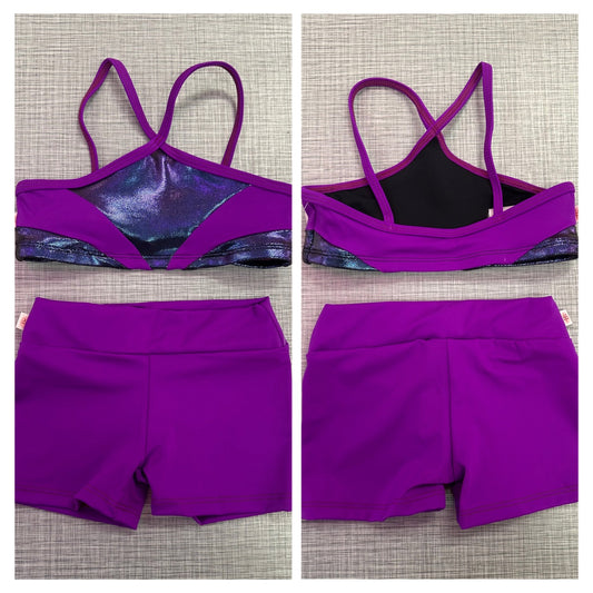 Demi Sparkle Criss Cross Top Short Set