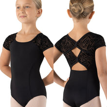 Load image into Gallery viewer, Cap Sleeve Leotard with Zebra Mesh Back #CL1075
