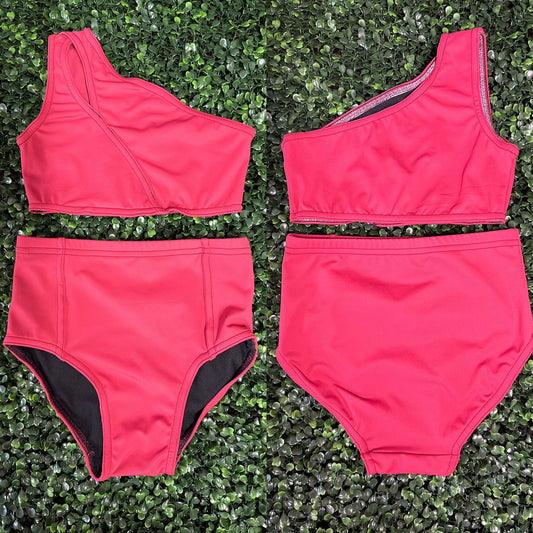 Burgundy Cutout Top & Brief Set