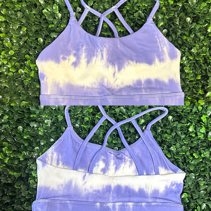 Blue & White Tie Dye Strappy Back Top