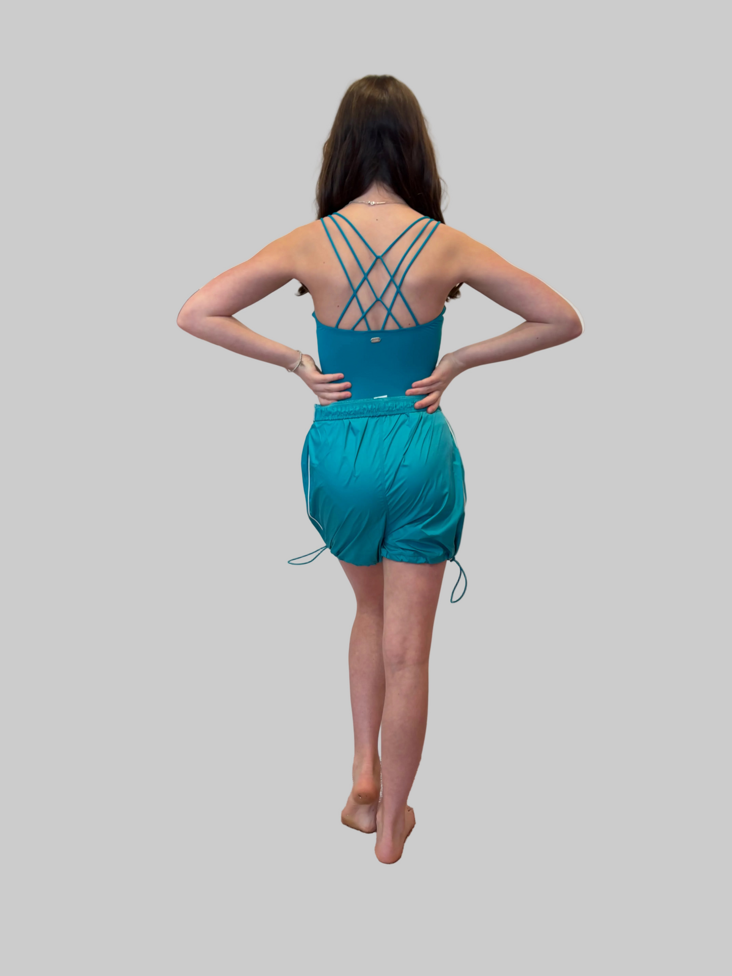 Celeste Cross Back Printed Leotard & Short Set