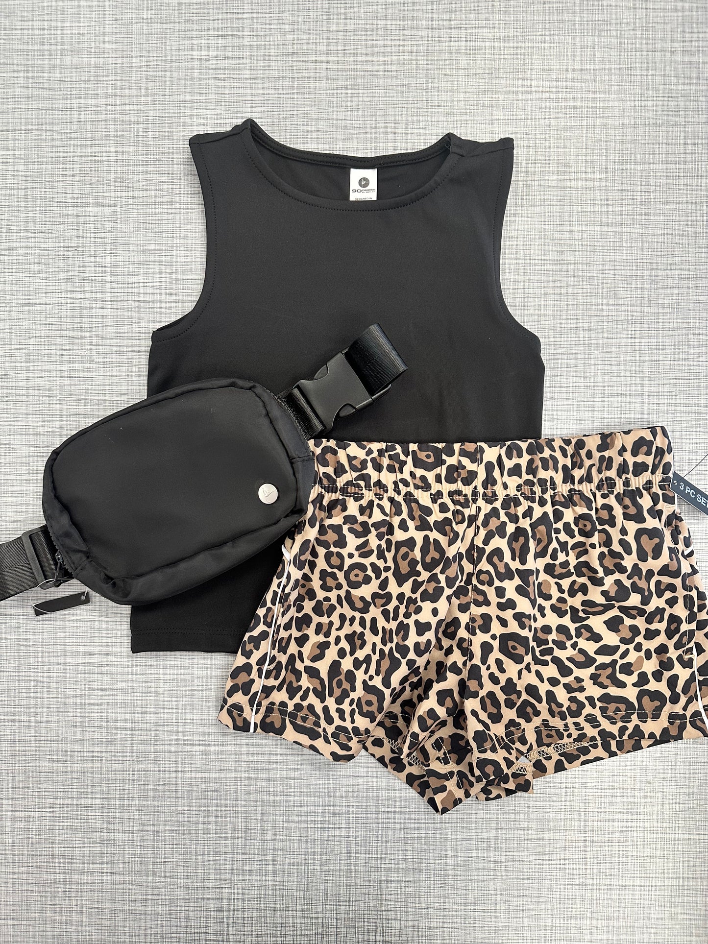 Tank & Cheetah Short Set w/Fanny Bag