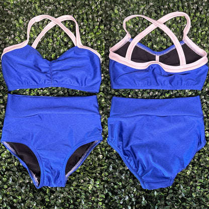 Royal Blue Pinch Front Brief Set