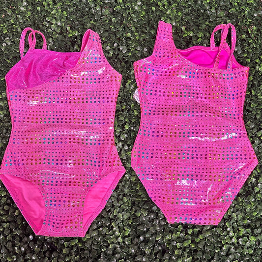 Pink Rainbow Dot Tank Leotard