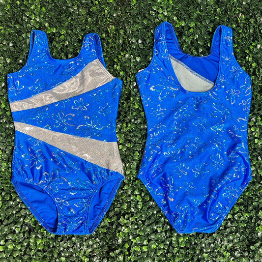 Blue Tank w/ Foil Flower Leotard