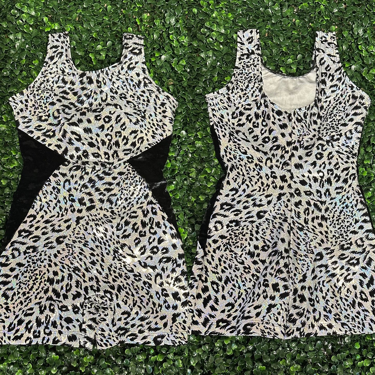 Black Velvet Leopard Biketard