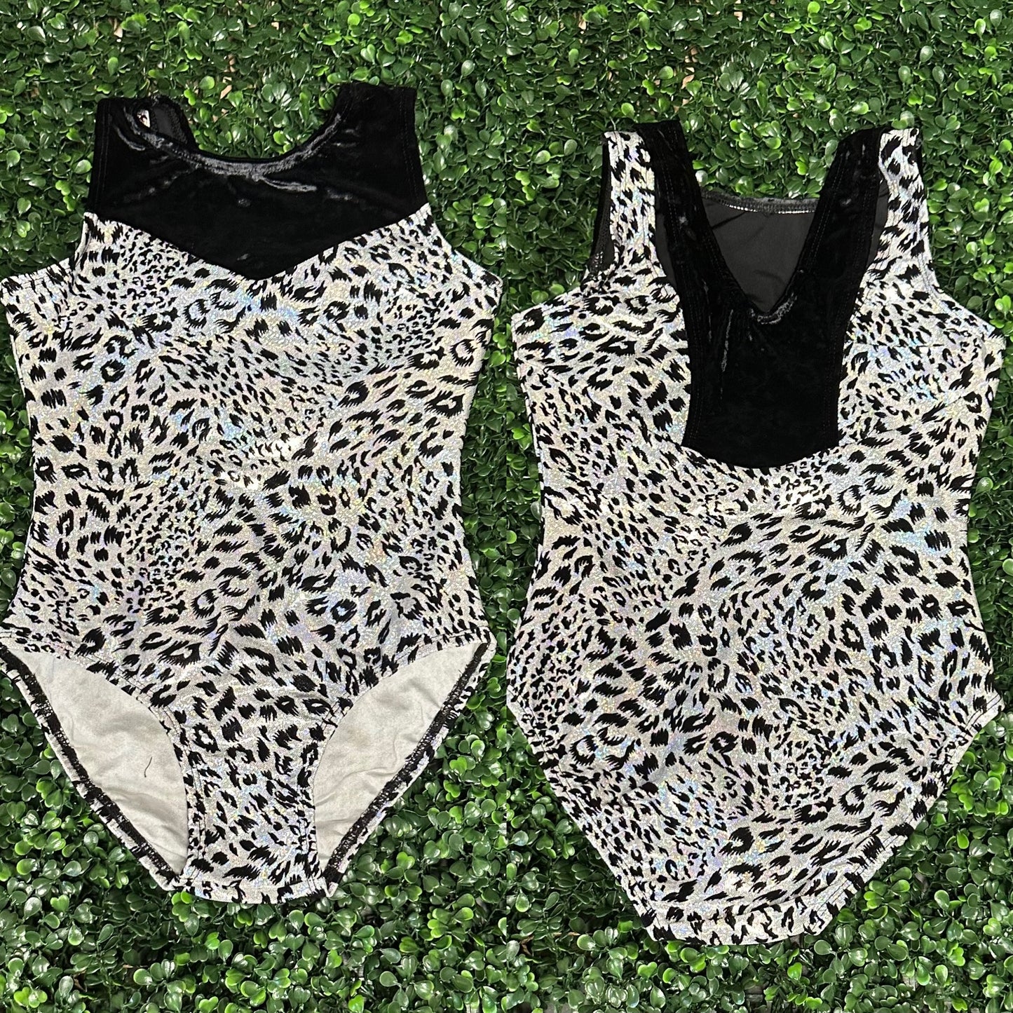 Black Velvet Leopard Leotard