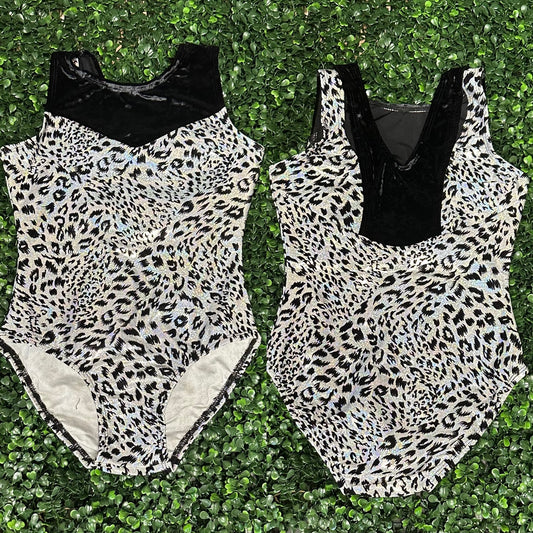 Black Velvet Leopard Leotard