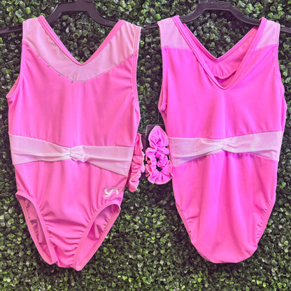 GK Pink Rhinestone Leotard: Child Large