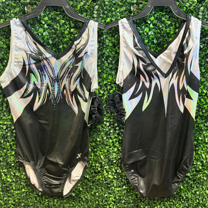 GK Black & White Leotard: Adult X-Large