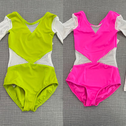 Demi Small Mesh Long Sleeve Leotard