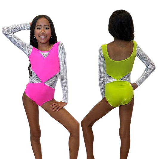 Demi Small Mesh Long Sleeve Leotard