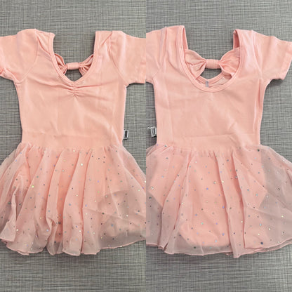 Pinch Front Bow Back Cap Sleeve Leotard