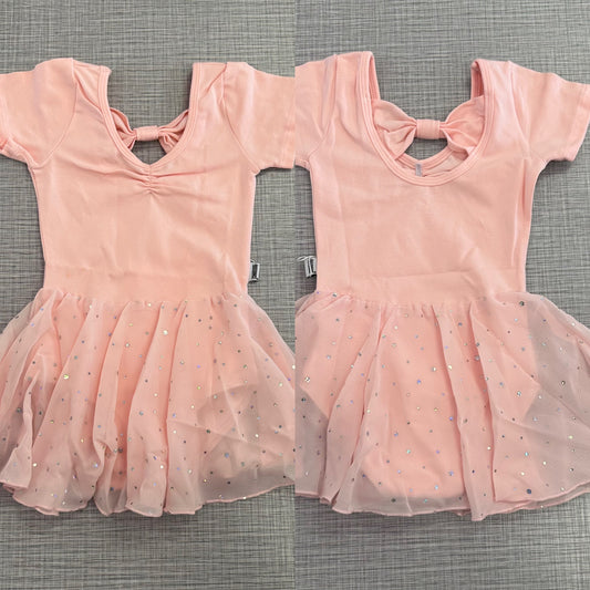 Pinch Front Bow Back Cap Sleeve Leotard